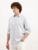 Slim Fit Striped Cotton Shirt  | Light Blue