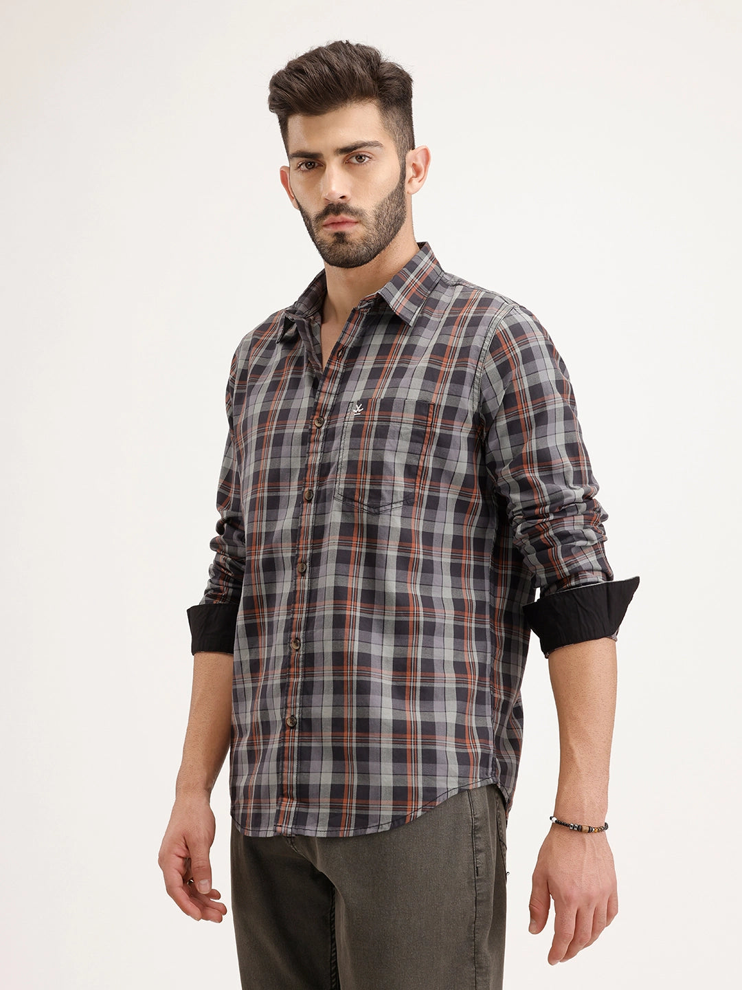 Regular Fit Checkered Shirt | Multicolor