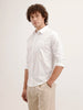 Solid Regular Fit Full Sleeve Shirt | White