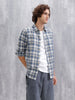 Textured Checked Regular Fit Shirt | Blue