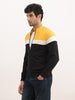 Slim Fit Colour Blocked Zipper Sweatshirt | Multicolor