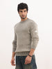 Solid Regular Fit Knitted Sweater | Beige