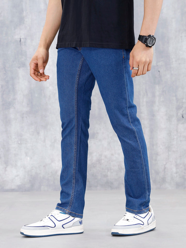 Mid Wash Men's Casual Slim Fit Jeans | Blue