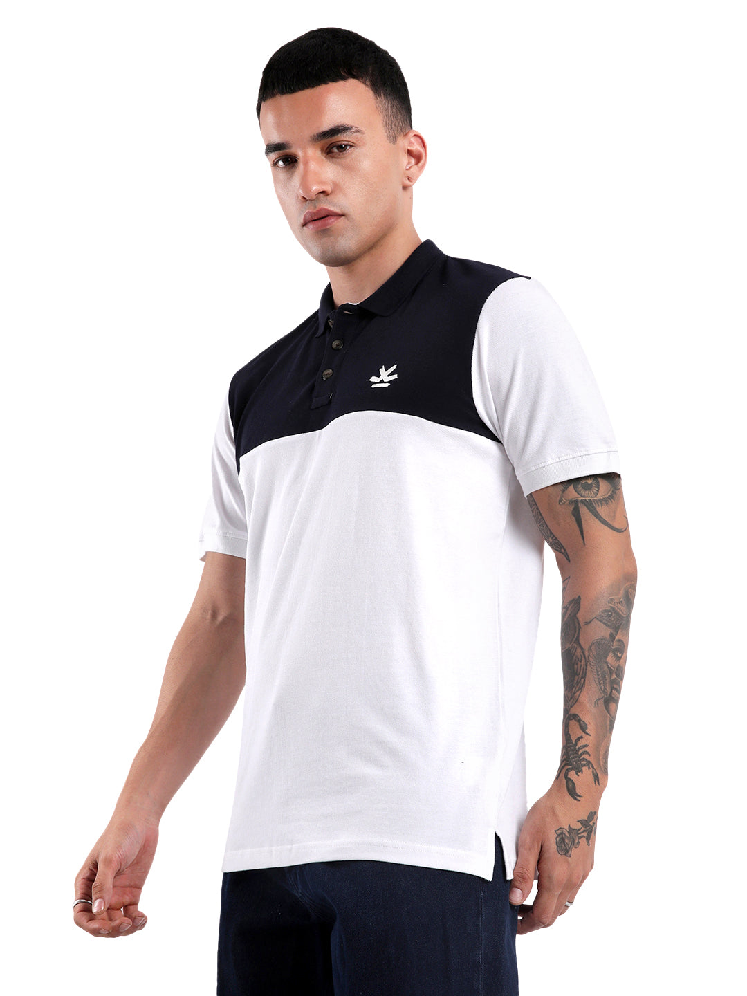 Black & White Colourblocked Polo