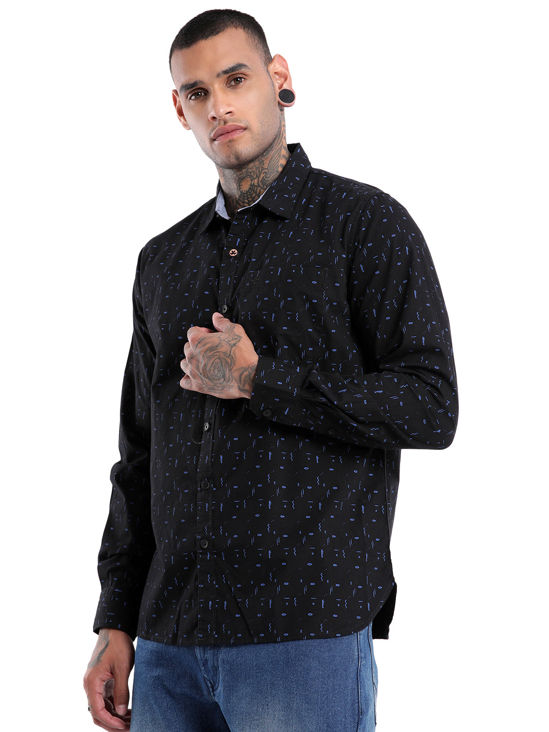 Classic Blue AOP Slim Fit Shirt