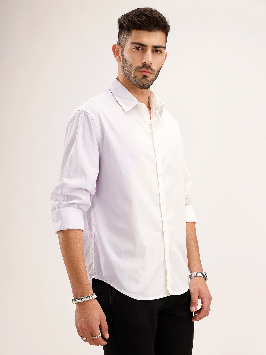 Regular Fit Gradient Shirt | White