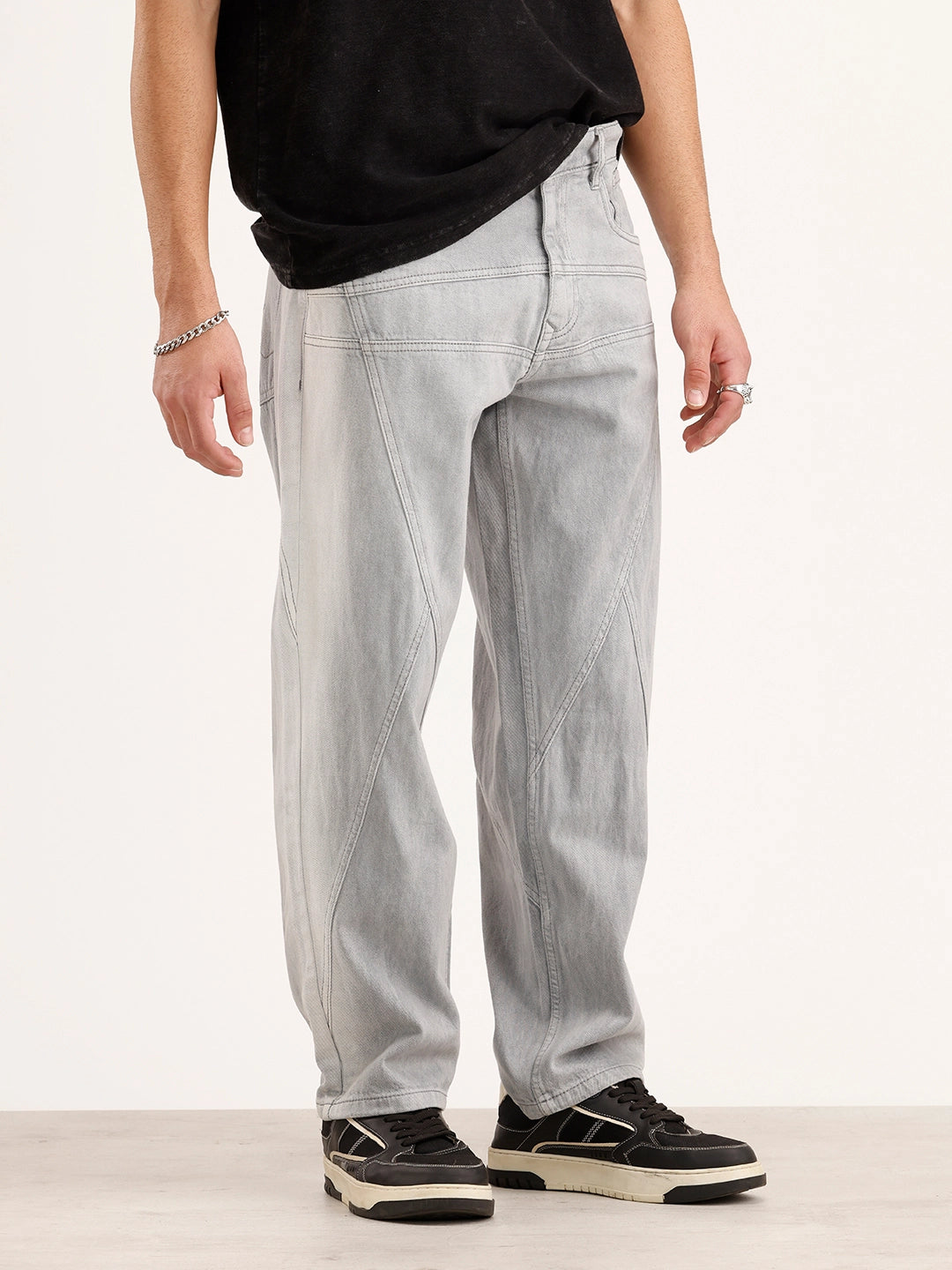 Loose Fit Denim Jeans | Grey