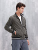 Men's Casual Zip-Up Jacket With Contrast Trim | Green