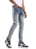 Heavy Distressed Medstone Denim Jeans