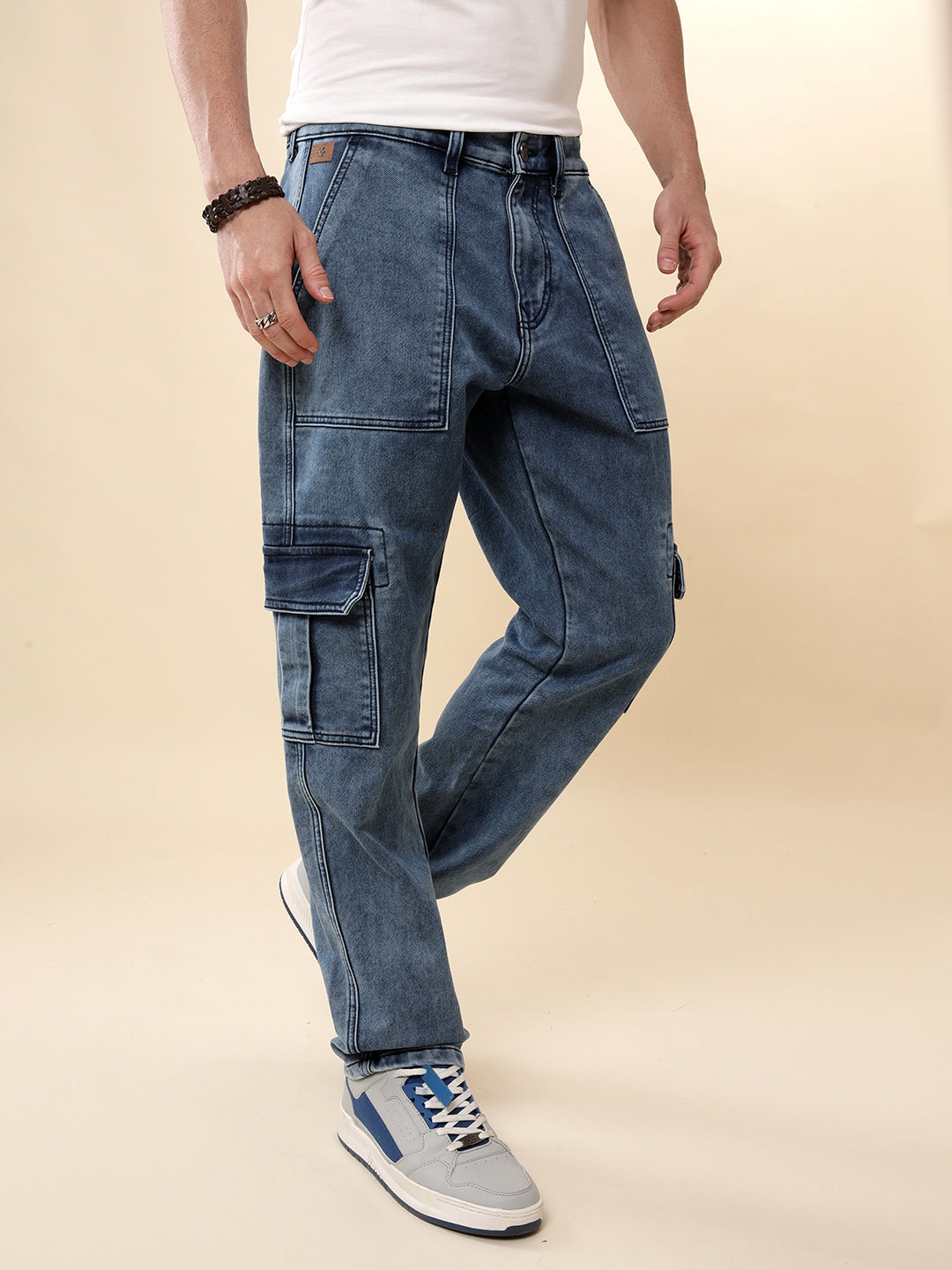 Blue Stitch Cargo Jeans