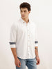 Solid Regular Fit Full Sleeve Shirt | White