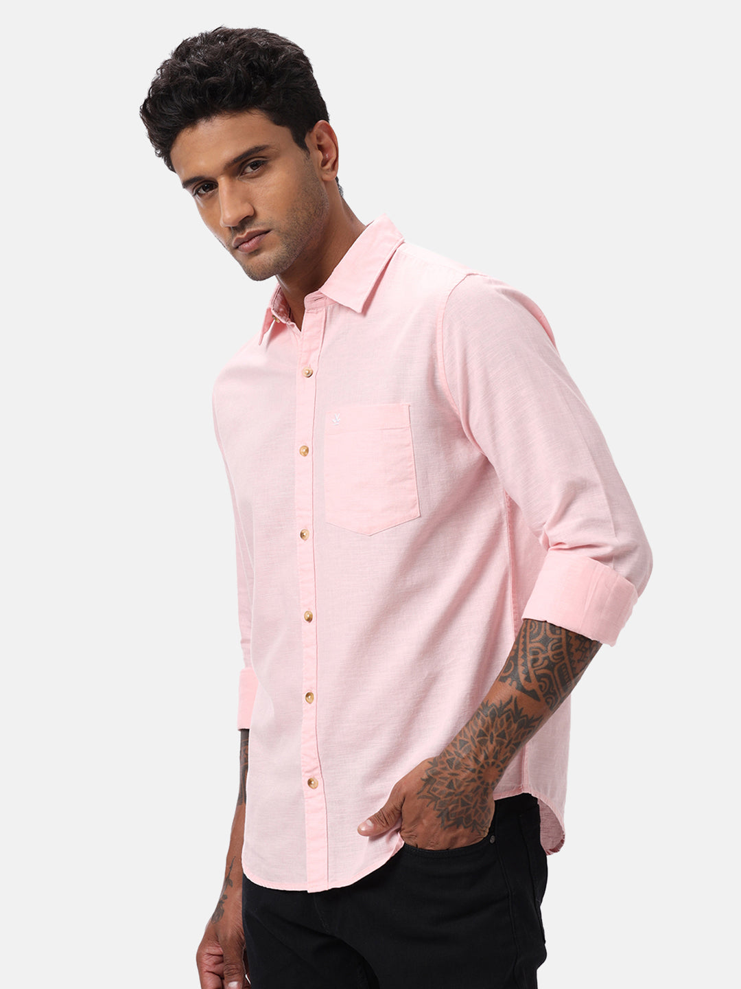 Pink Suave Solid Shirt