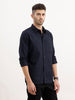 Textured Regular Fit Shirt | Navy Blue