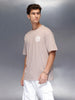 Men’s oversized graphic tee | Beige