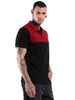 Red Over Black Colourblocked Polo