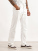 Solid Straight Fit Denim Jeans | White