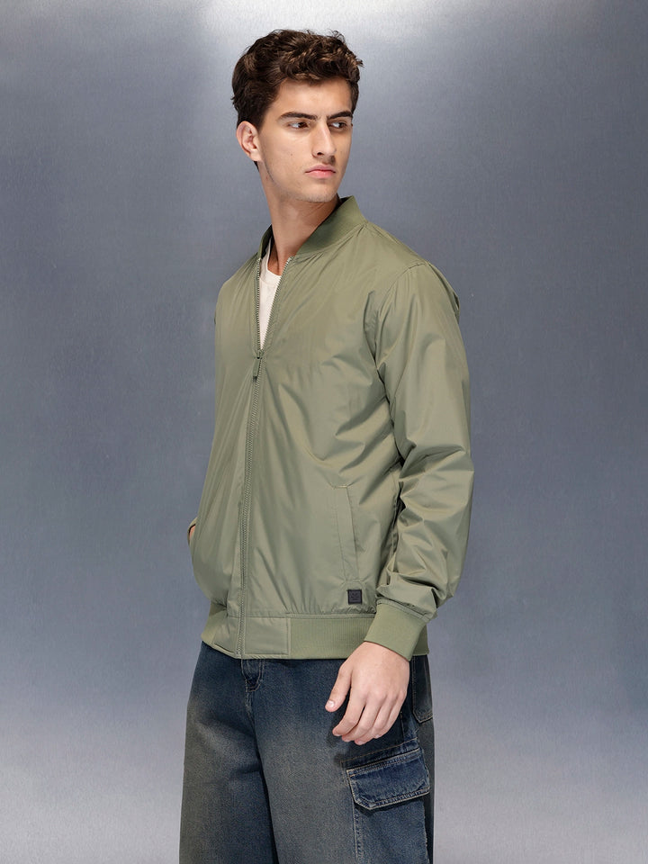 Lightweight zip-up jacket | Olive