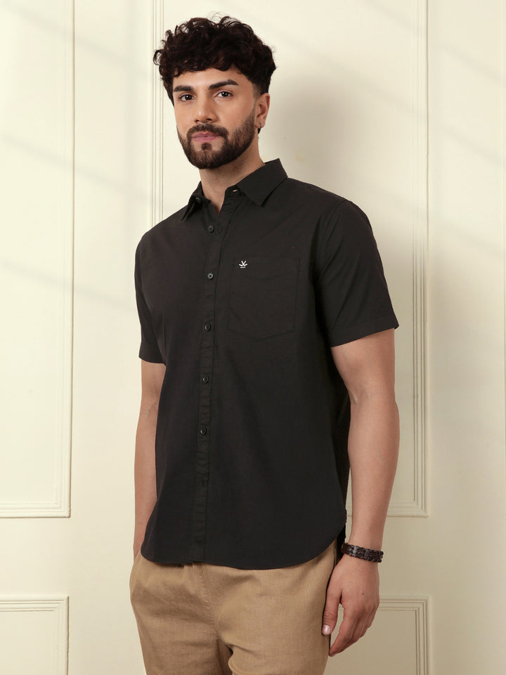 Bold Smart Casual Black Shirt