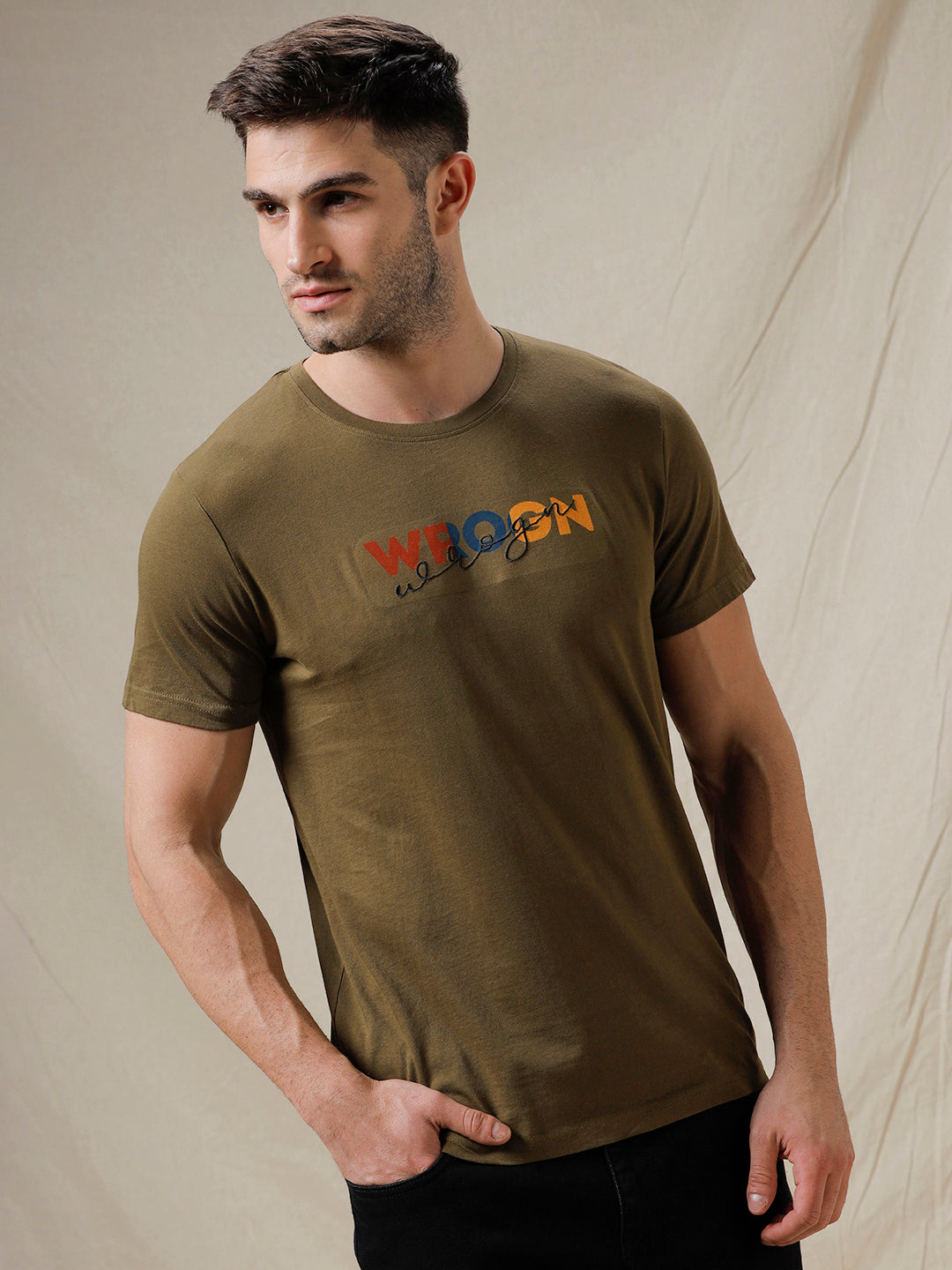 Typographic Printed Wrogn T-Shirt