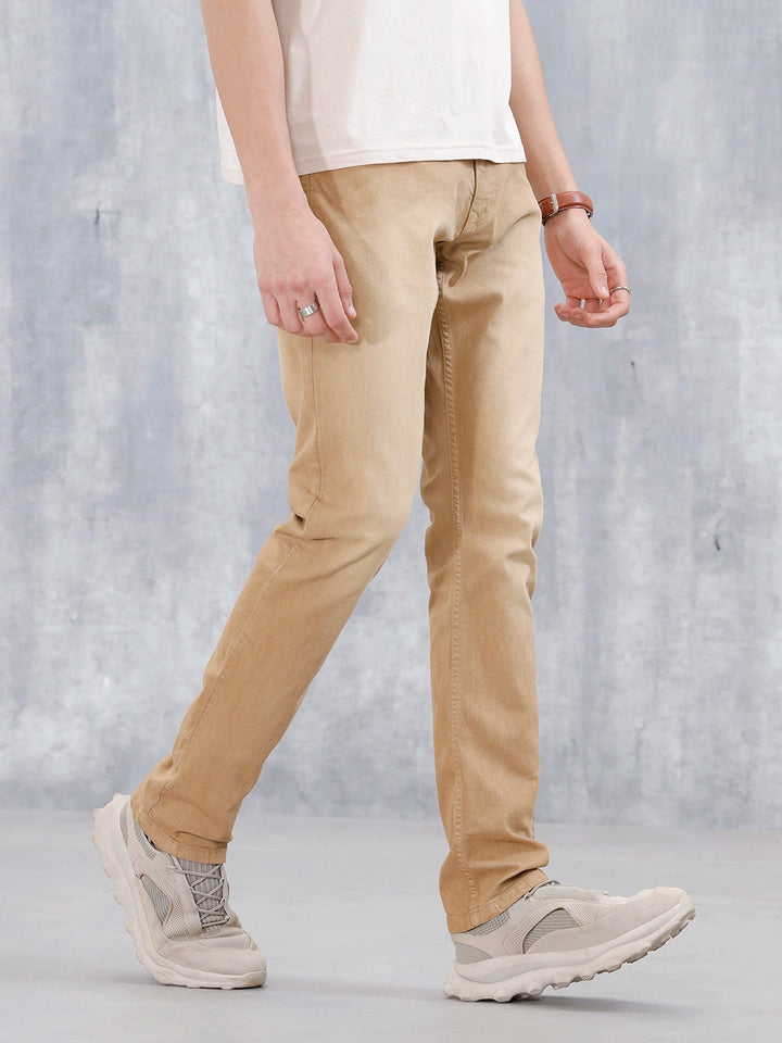 Men's Casual Slim Fit Jeans | Khaki