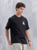 Bizarre Elements Oversized Cotton Back Print T-Shirt | Black