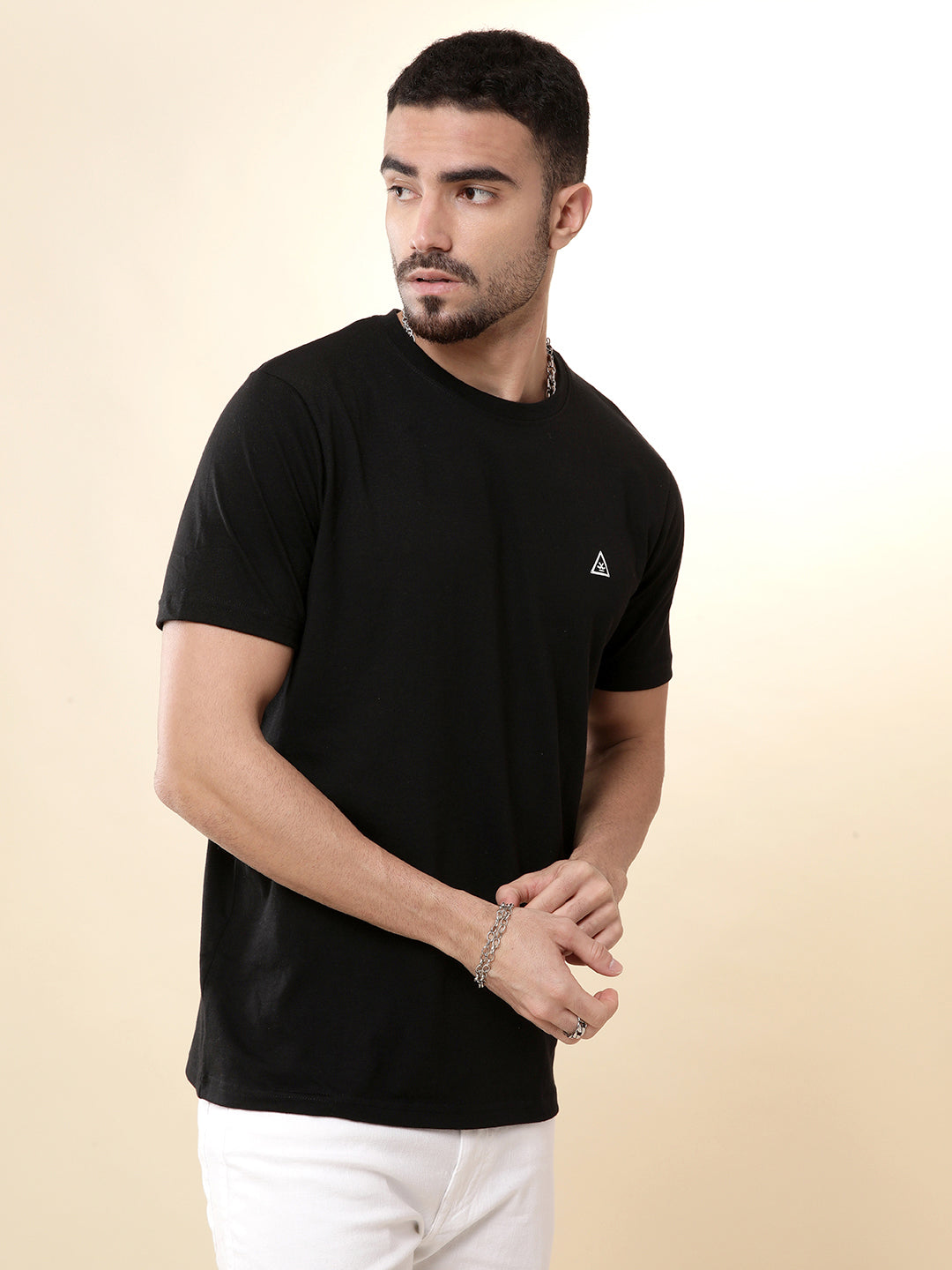 Black Mode Crew Neck T-Shirt