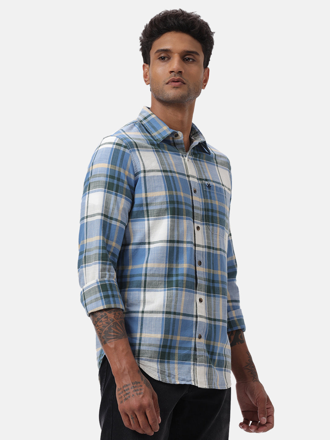 Blue Merge Checked Shirt