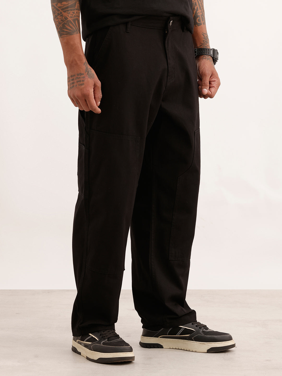 Carpenter Style Loose Fit Trouser | Black