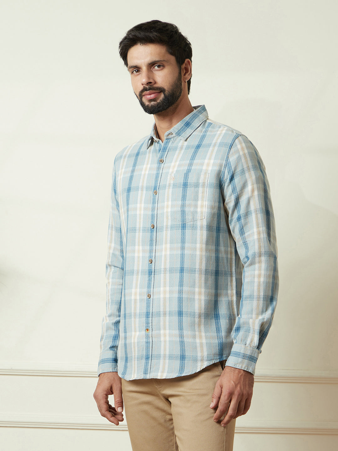 Checkered Slim Fit Shirt in Green