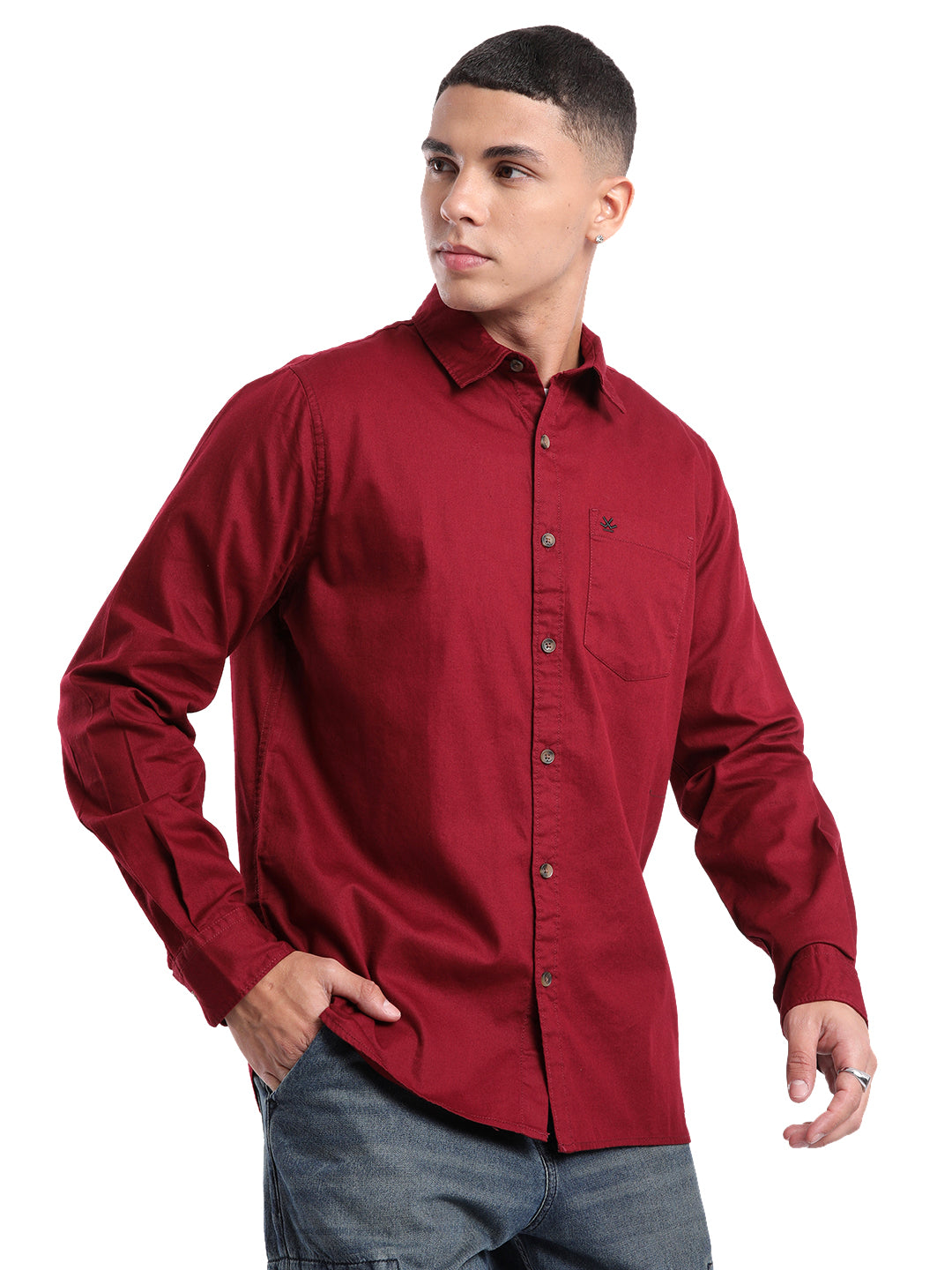 Classic Solid Red Long Sleeve Shirt