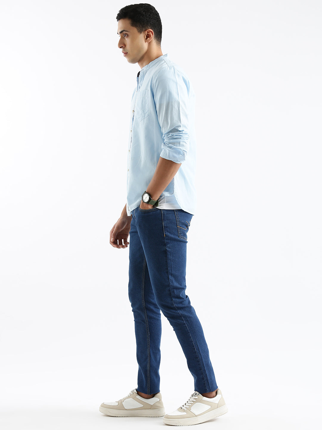 Classic Solid Blue Slim Fit Shirt