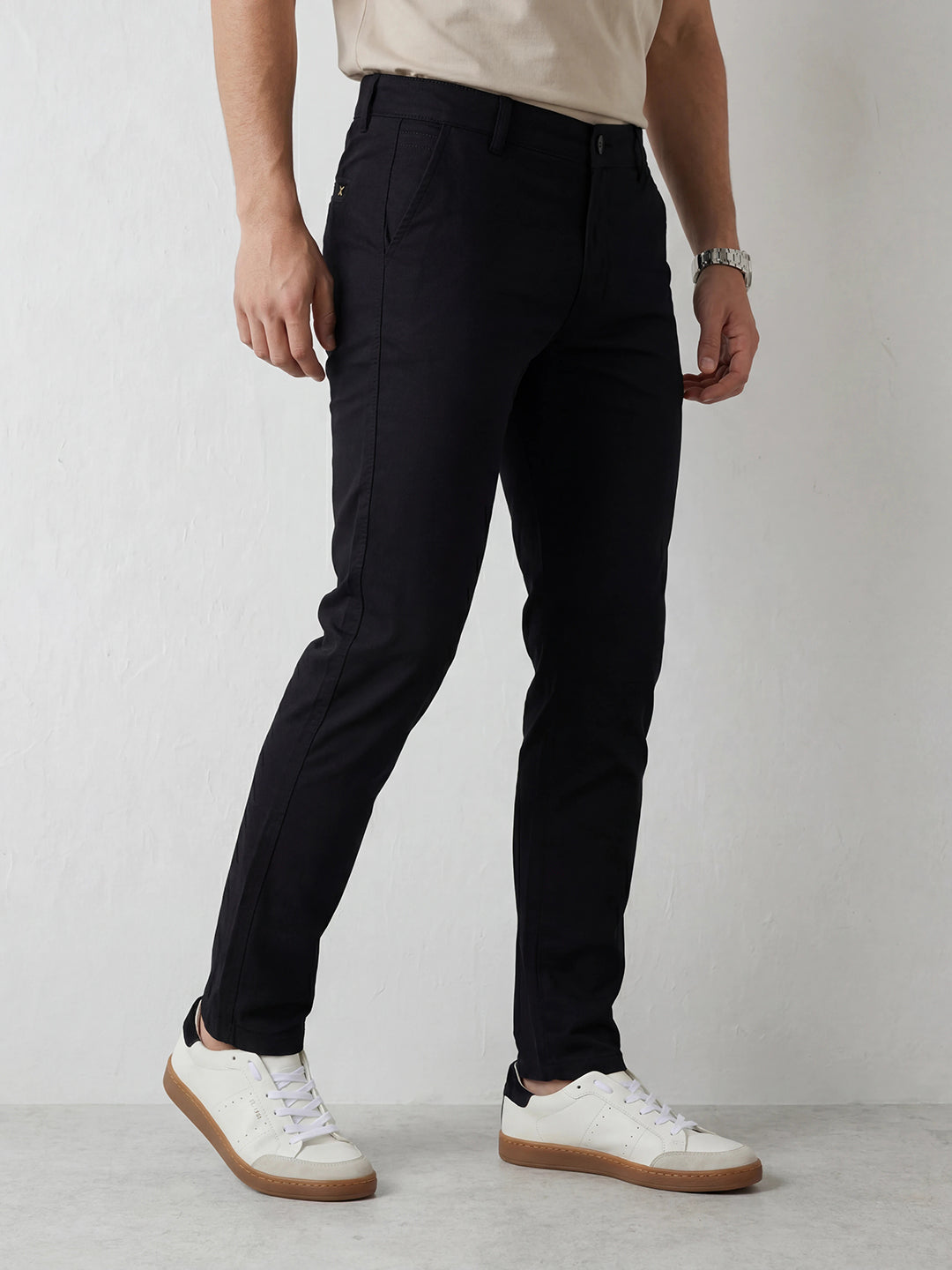 Solid Slim Fit Trouser | Navy Blue