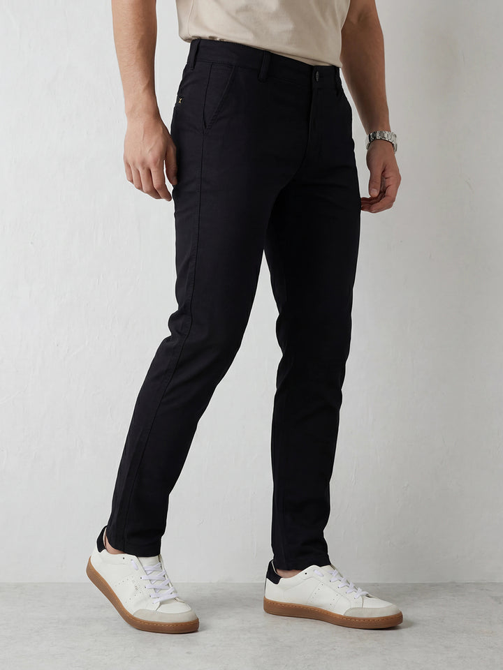 Solid Slim Fit Trouser | Navy Blue