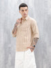Wrogn Men’S Regular Fit Striped Shirt | Khaki