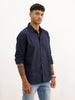Solid Regular Fit Full Sleeve Shirt | Navy Blue | WRSH2065F