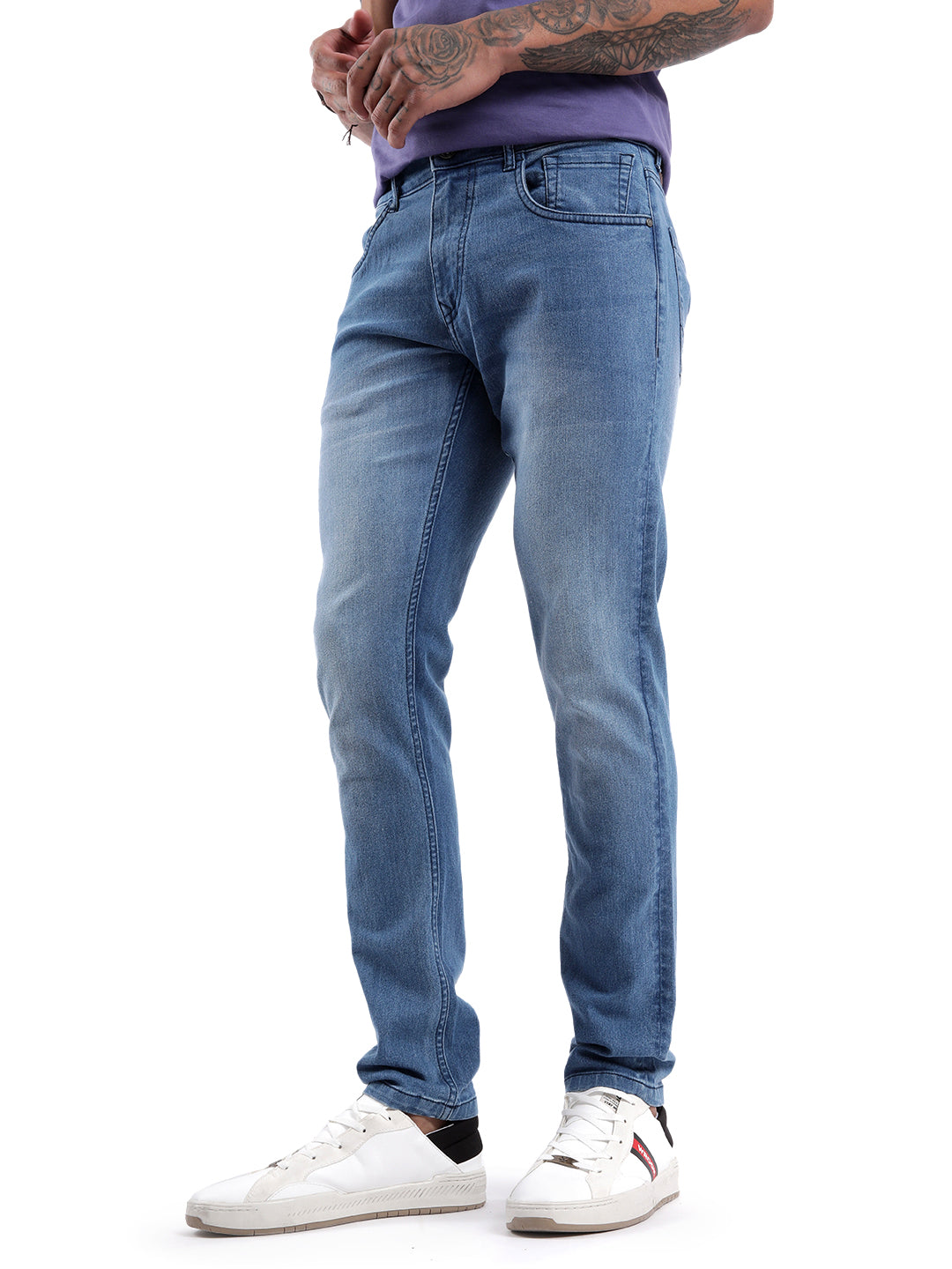 Indigo Medstone Slim Tapered Jeans