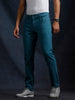 Teal Blue Slim Fit Jeans