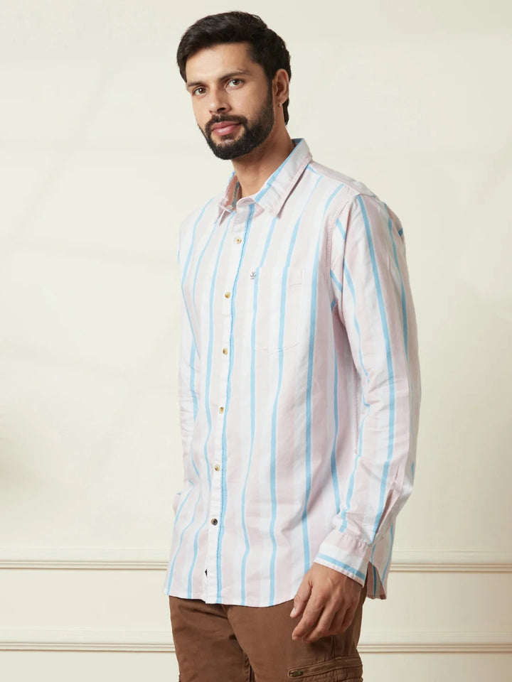 Striped Oxford Shirt | Pink