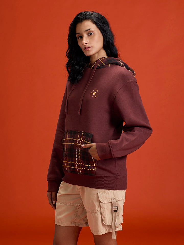 Checked Wine Comfort Hoodie