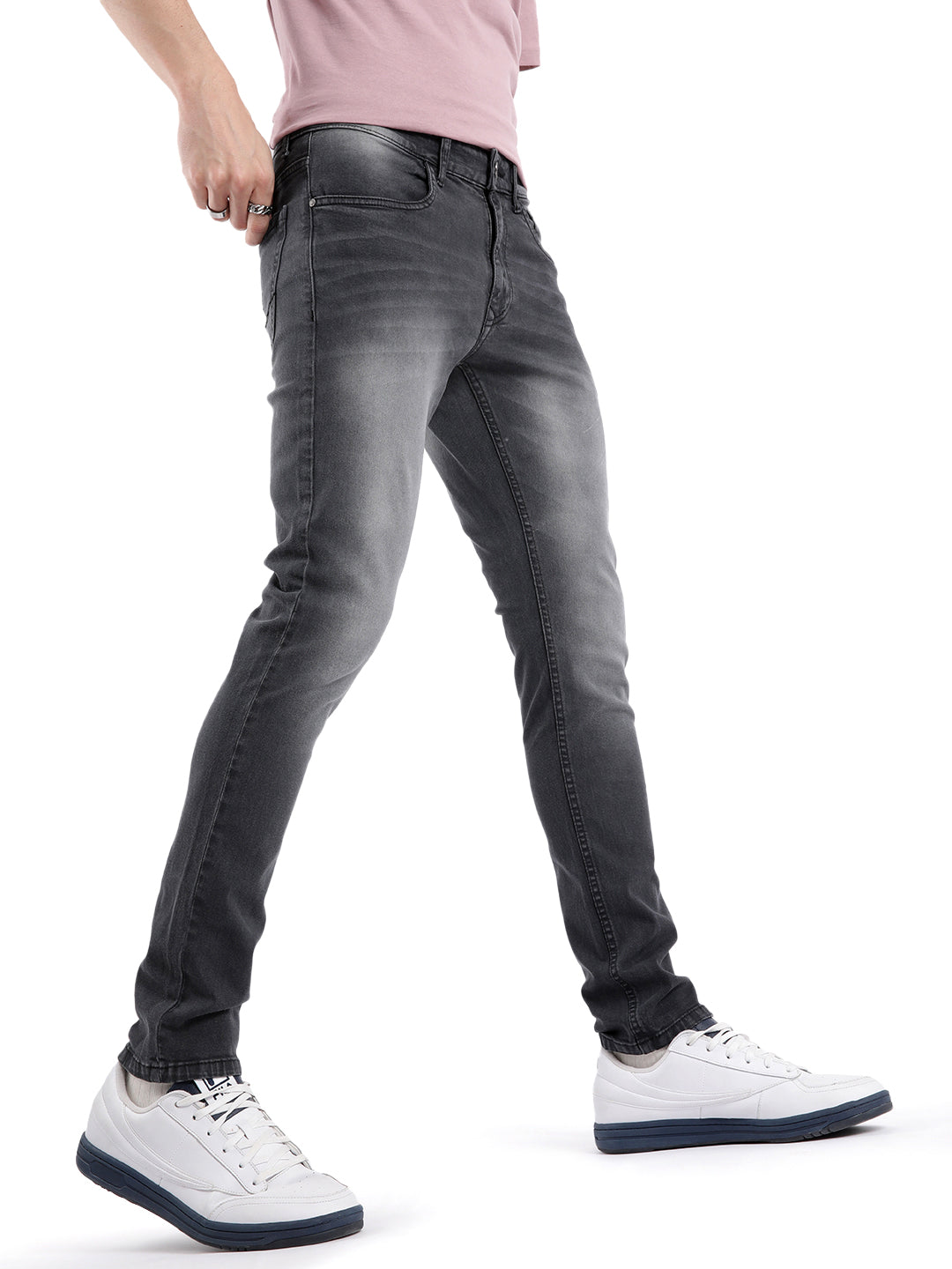 Dark Grey Dobby Jeans