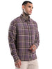 Elite Purple Herringbone Checkered Shirt