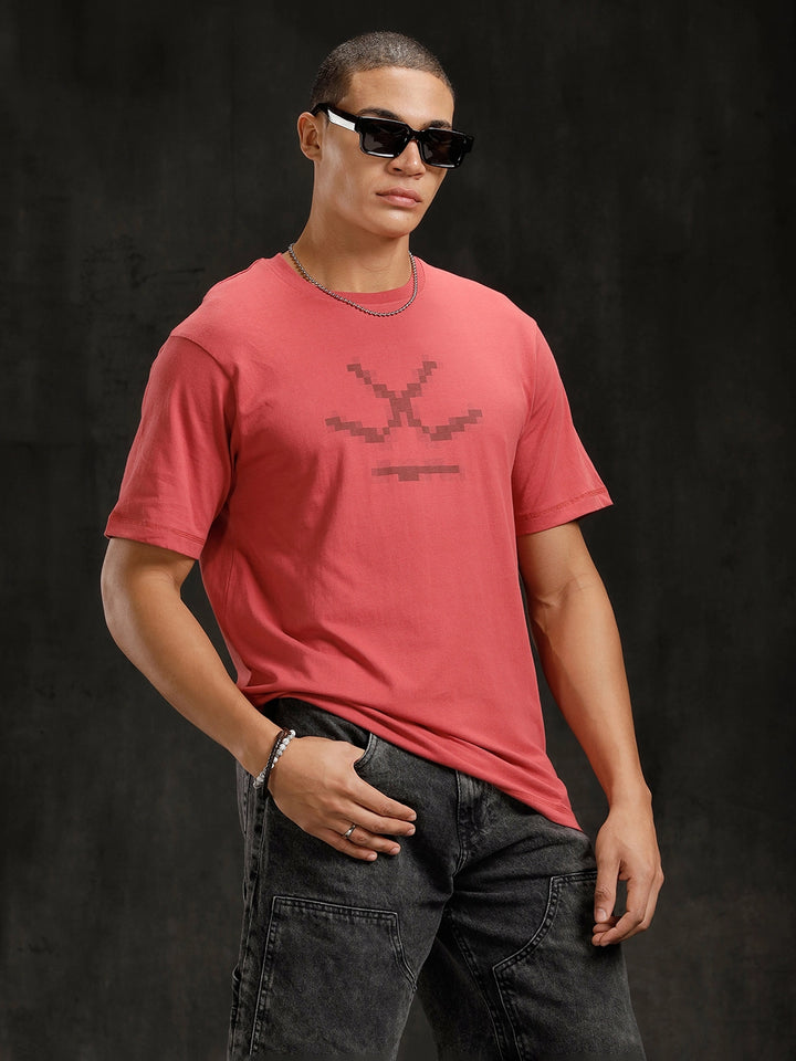 Logo Printed Comfort Fit T-Shirt | Red