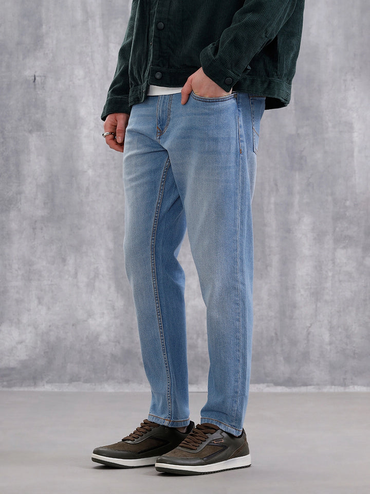 Heavy Fade Skinny Crop Jeans | Light Blue
