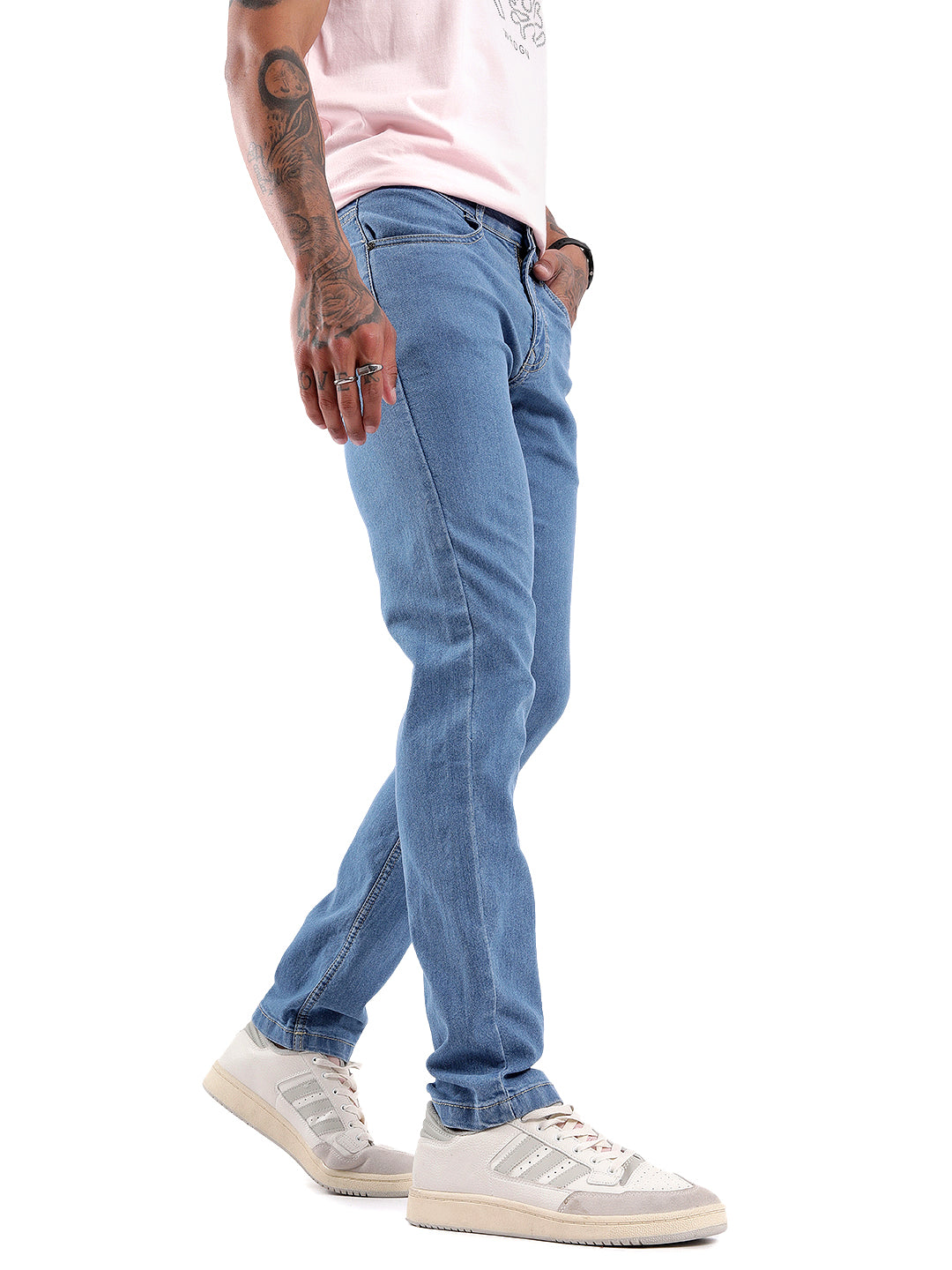 Twilled Light Blue Denim Jeans