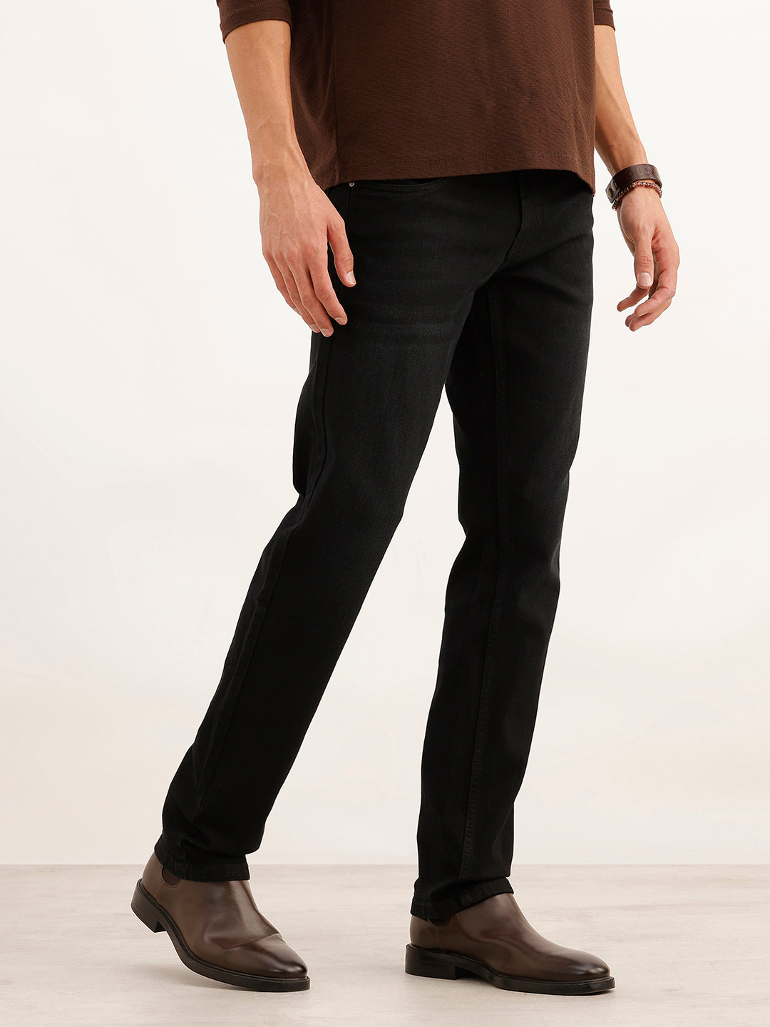 Solid Slim Fit Denim Jeans | Black