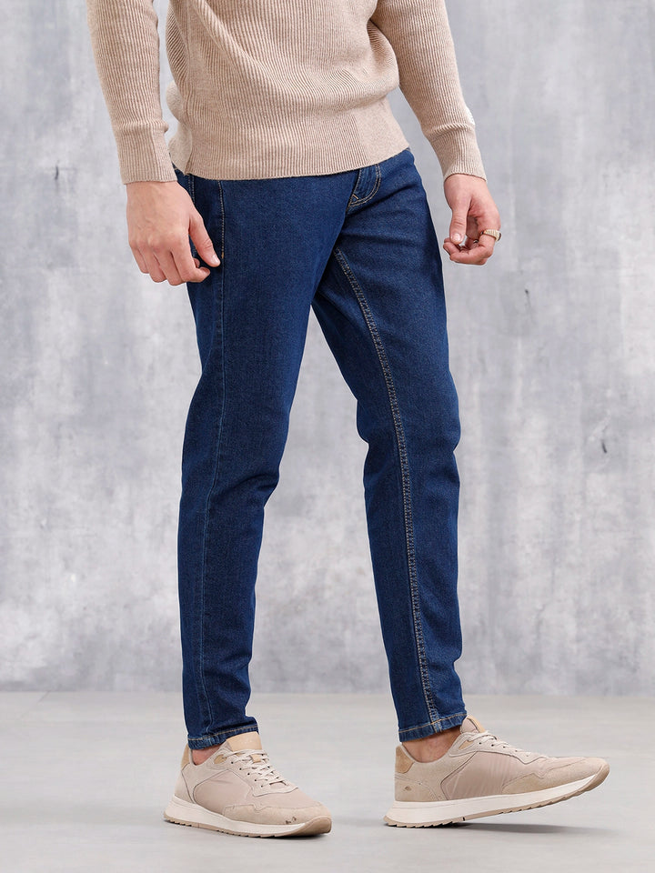 Men's Skinny Crop Casual Jeans | Dark Stone