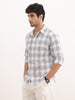 Slim Fit Checkered Full Sleeve Shirt | White