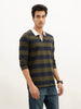 Classic Contrast Collar Full Sleeve Polo T-Shirt | Olive
