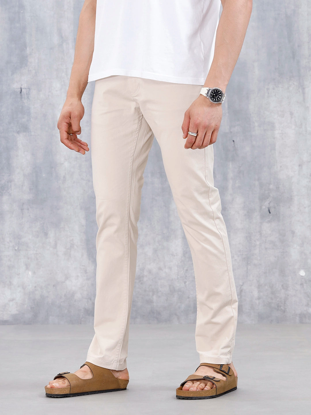 Men's Causla Slim Fit Trousers | Beige