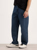Loose Pleate Fit Denim Jeans | Blue